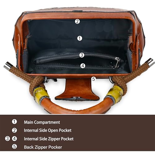 Bolso Satchel Mujer Medium Tote Marrón miniatura 5