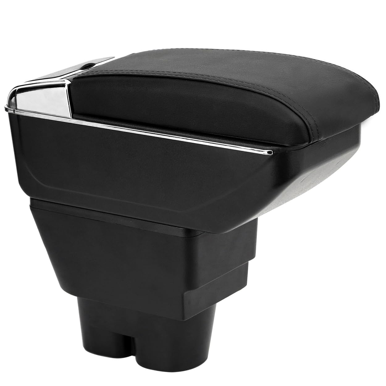 Auto Armlehne compatible with Peugeot 207 Armlehnen Zwei Stauraum Armstütze Armauflage Schwarz Zentraler Staukasten
