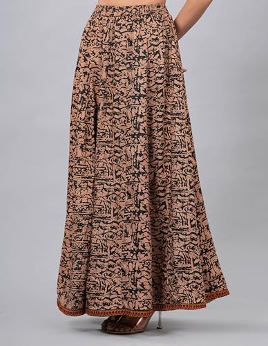 Image of Women's Rayon Printed Flared Skirt (Skirt87)