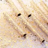 Reginary 12 Pack Gold Table Runner 11 x 87 Inches Glitter Sequin Metallic Thin Roll for Wedding, Birthday, Christmas, New Year, Party Decorations (Bling Star)