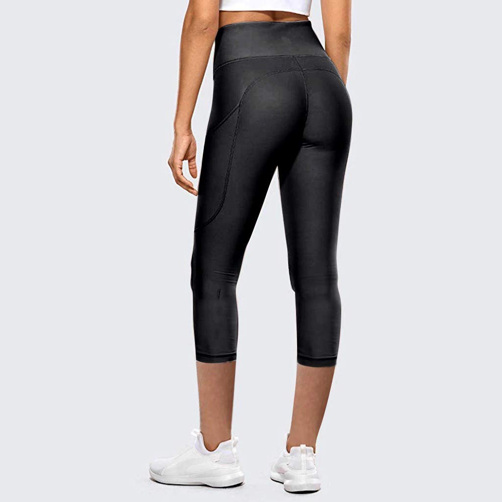 Pantaloni da ciclismo da donna, 3/4, lunghi – Pantaloni da ciclismo da donna, estivi a 3/4, a vita alta, ad asciugatura rapida, per la corsa, per lo sport, per il bodybuilding, 7/8
