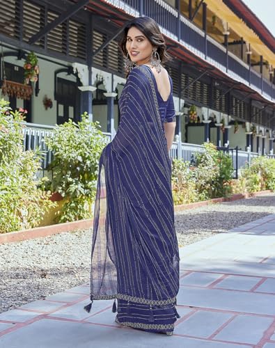 Sari en georgette de qualité supérieure style Bollywood d'exception - 3