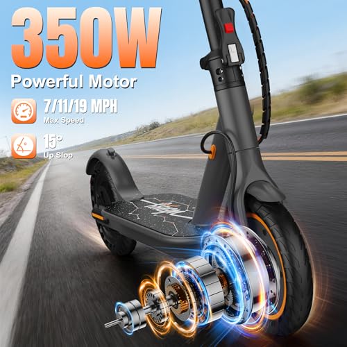 Image of WERHY Foldable Kids Electric Scooter for Aged 6-10, 350W Motor, Max 12 /16Miles Long Range, 19 MPH Max Speed, 8.5 inch Solid Tire, Lightweight Foldable E-Scooter with Dual Braking, Digital Display