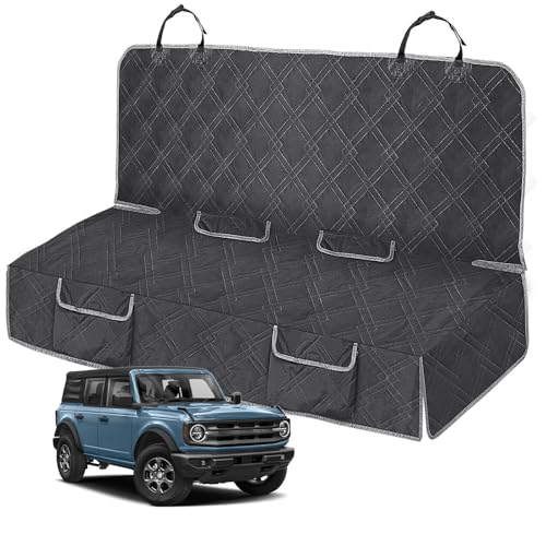Kistrba Dog Car Seat Cover Compatible with Ford Bronco 4 Door 2021-2025, Waterproof Pet Bench Seat Cover for Back Seat, 600D Heavy Duty Scratch Proof Nonslip Truck Seat Covers for Dogs
