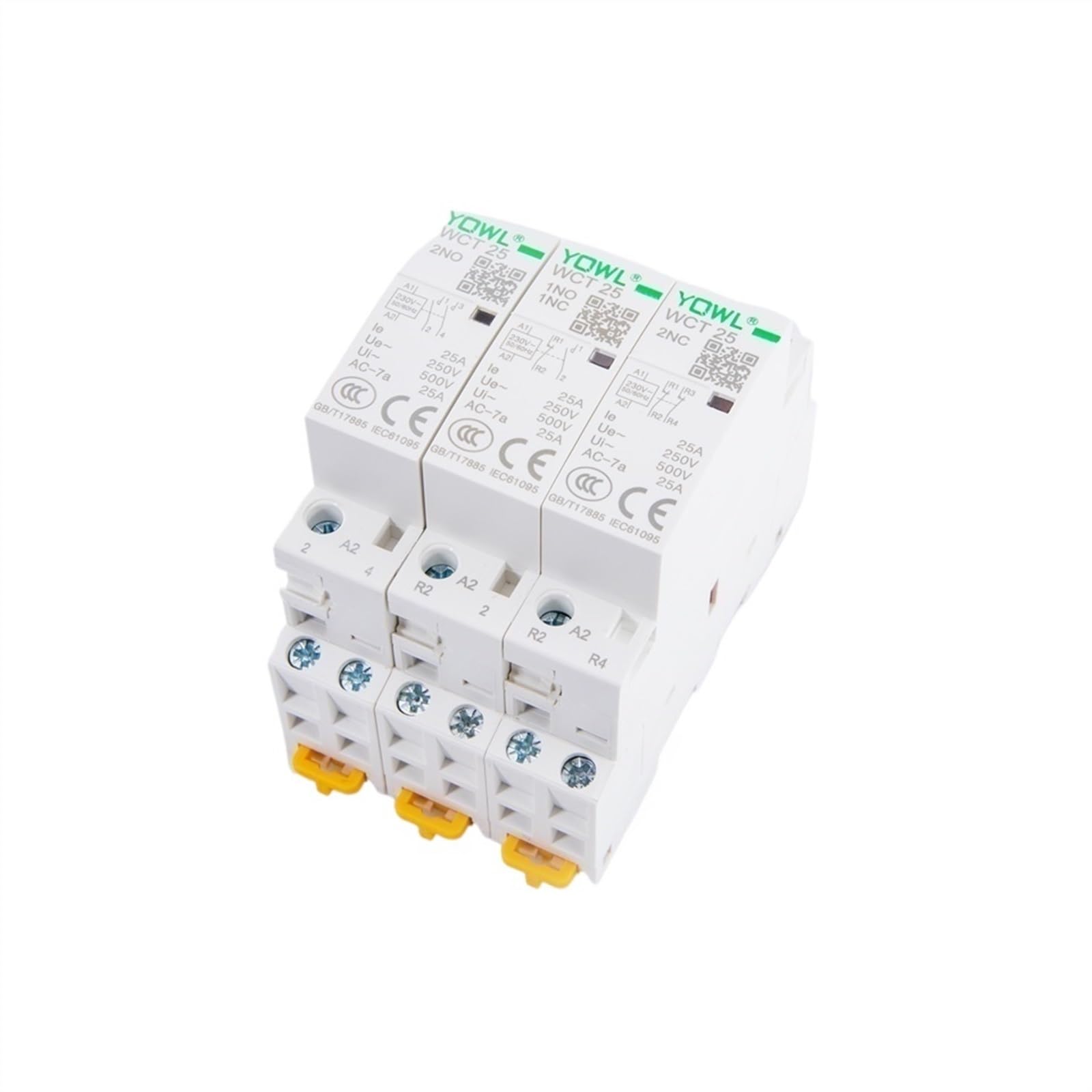 BJPCTUSF 1 pcs 2P 25A 220V/230V 50/60HZ Din Rail Household ac Modular contactor 2NO(2p 25a 1no 1nc)