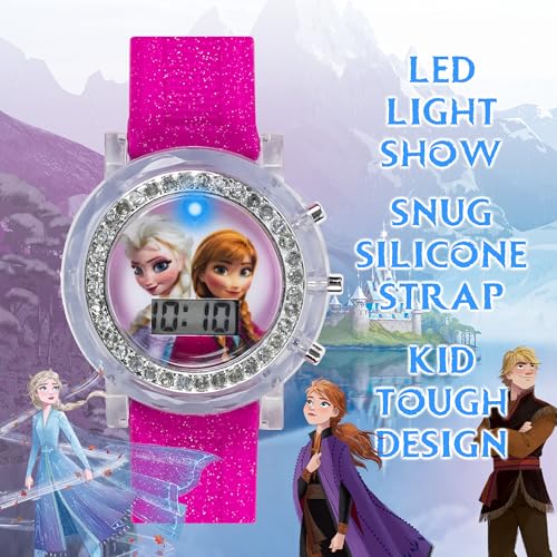 frozen elsa and anna lcd watch with silicone band