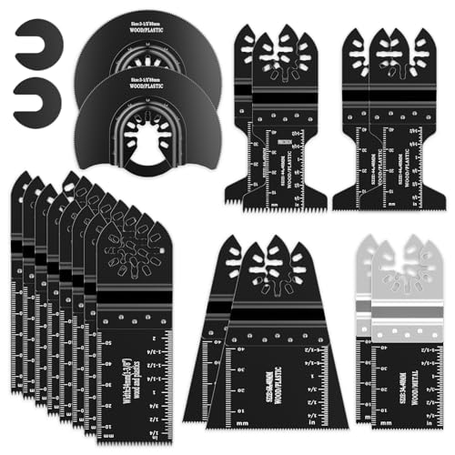 Lame Utensile Multifunzione, Aicoya 18 Pezzi Lame Multifunzione Oscillante Per Legno, Plastica, Chiodi