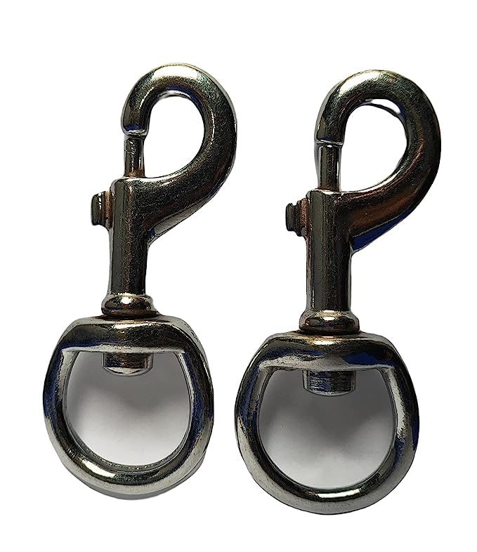 SPYNET Multipurpose Metal Heavy Duty Eye Swivel Snap Hooks Clasp Ideal for Spring Pet Buckle, Key Chain, Linking Dog and Leash Collar (Pack of 2, Silver)