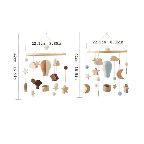 Miniatura 8 de Móvil para cuna de bebé para niños y niñas  Campana de cama bohemia para guardería  Juguetes tejidos de ganchillo con globos de aire caliente
