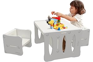 BanaSuper Kid's Table and 2 Chairs Set: The Perfect Plastic Playtime Essential for Toddlers