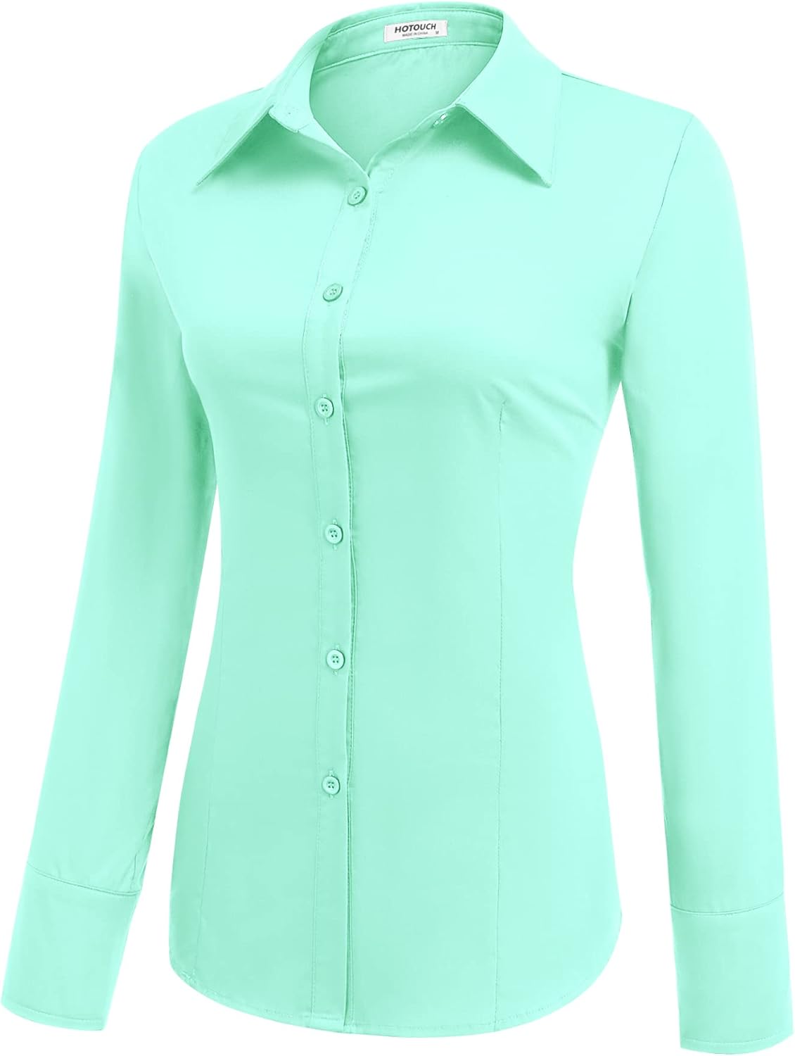 HOTOUCH Womens Cotton Basic Button Down Shirt Slim Fit Dress Shirts - Image 2