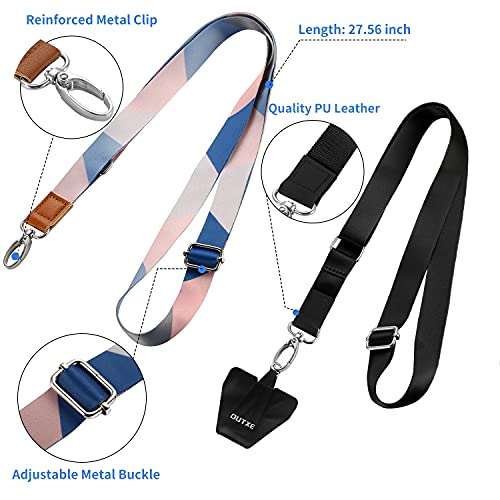 Outxe Phone Lanyard- 2-Pack Adjustable Neck Strap, 4× Pad With Adhesive, Nylon Cell Phone Lanyard Compatible With All Smartphone #TOP2