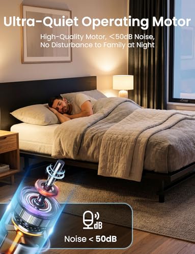 Image of King Size Adjustable Bed Frame with Wireless Remote, Zero Gravity & Head & Foot Incline, Heavy-Duty Steel Frame, Whisper-Quiet Motor, Easy Installation (79 inch L x 74 inch W x 12.72 inch H),Black A