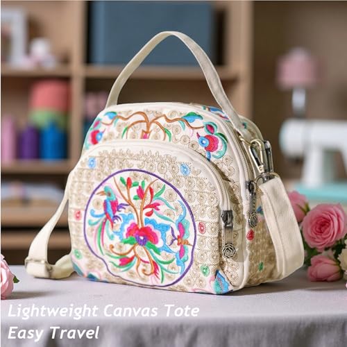 Bolso pequeño bandolera con bordado floral para mujer miniatura 6