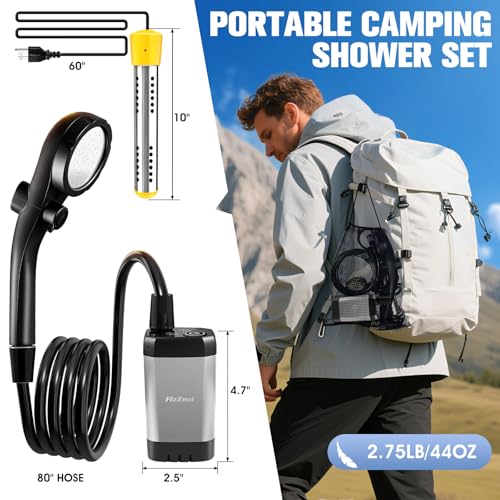 Ducha portátil de camping FizZeal con calentador automático de 2000W miniatura 7