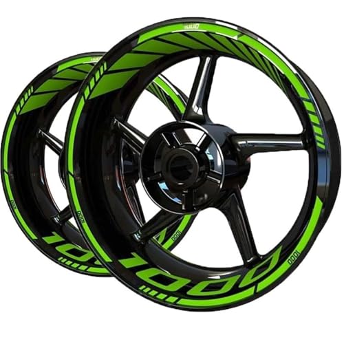 DTASMBD Motorrad Radnaben Aufkleber Motorrad-Radaufkleber, Felgenaufkleber Für Kawasaki Z1000 Z 1000 Z-1000, Reflektierende Felgenstreifenaufkleber Reflektierende(Farbe2)