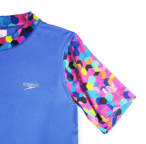 Speedo Girl's Rash Swim Tee Set of 2 (Pink, Large)4
