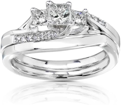 Kobelli Diamond Wedding Set 1/2 carat (ctw) in 14K White Gold