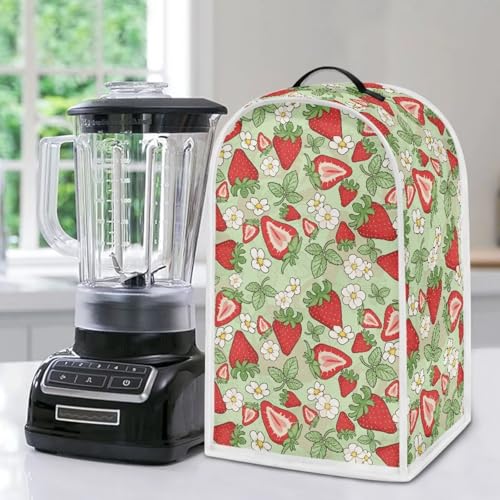 Image of Daisy Strawberry Blender Dust Cover, Anti Fingerprint Polyester Stand Mixer or Coffee Maker Appliance Protector, Machine Washable Blender Cover for Kitchen Appliance