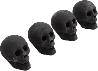 Halloween Fire Pit Skulls,4pcs Fire Pit Skulls Ceramic Fireproof Fire Pit Skull Props for Bonfire Campfire Fireplace Firepit Halloween Decor