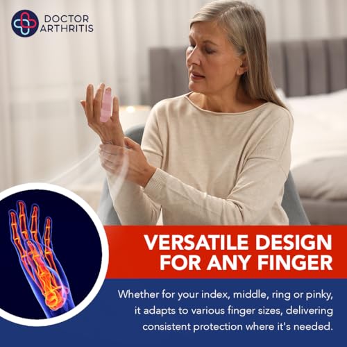 Doctor Developed Finger Splint & Handbook - Trigger Finger, Arthritis, RSI - Fits Ring, Index, Pinky & Middle - 2 sizes (Pink, L/XL, Single)