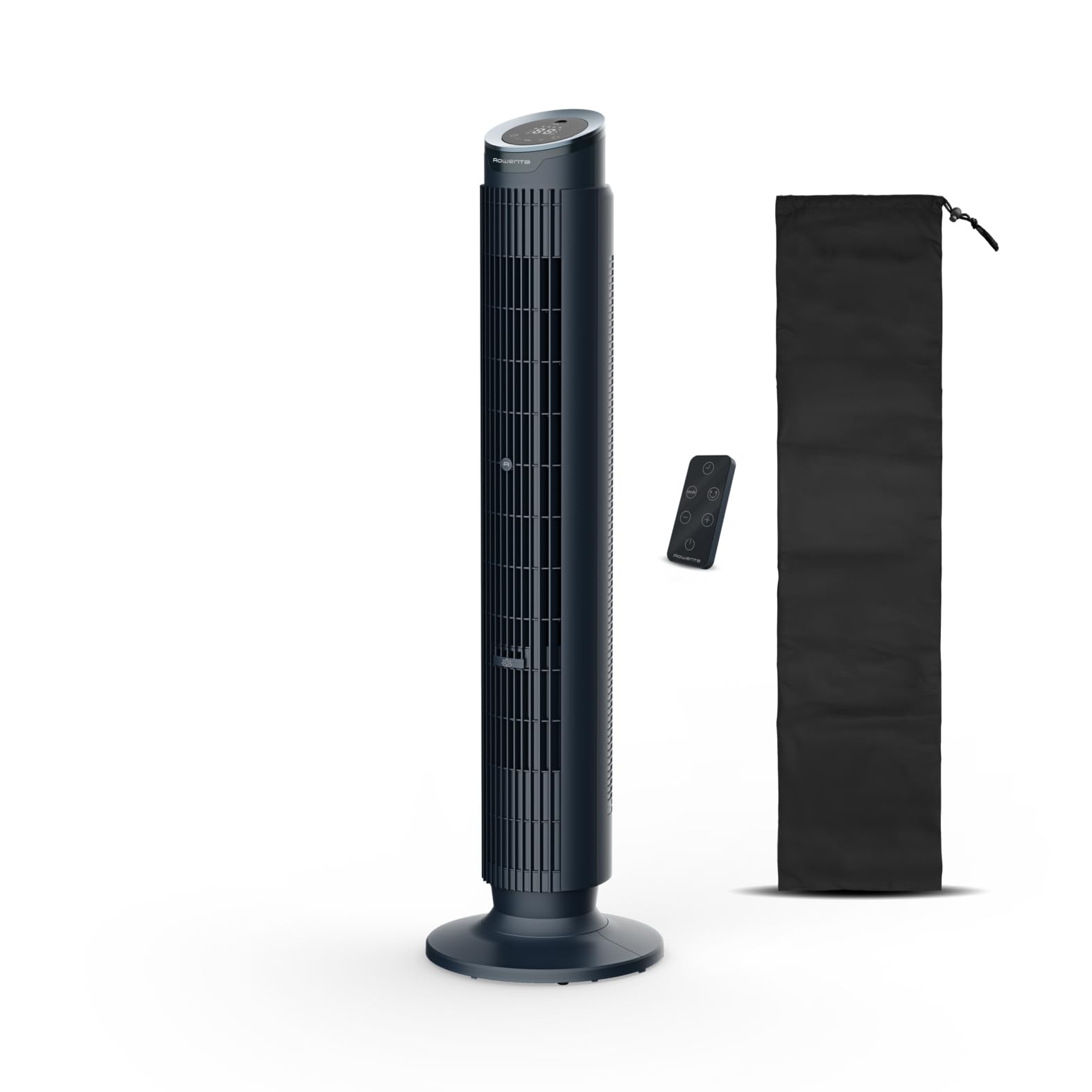 Rowenta Eole Silence Force Turmventilator VU7050F0, 12 Geschwindigkeitsstufen, 5 Automatikmodi, Timer, 60-90°-Schwenkung, Fernbedienung, Blau