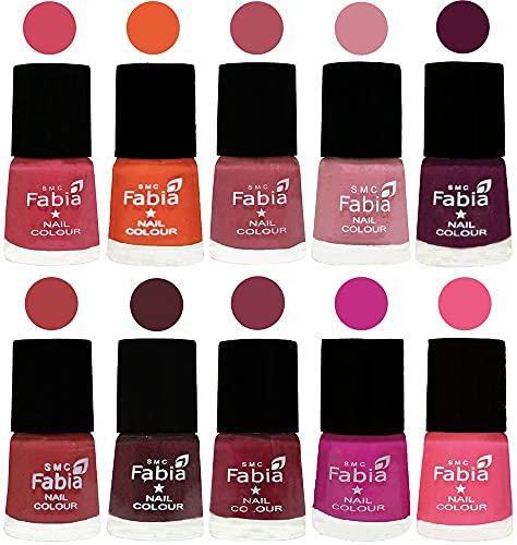 Image of ALL IN ONE (PACK OF 10), Long Lasting Glossy Nail Polish, 6 ml Each, All Vibrant Colours,02138