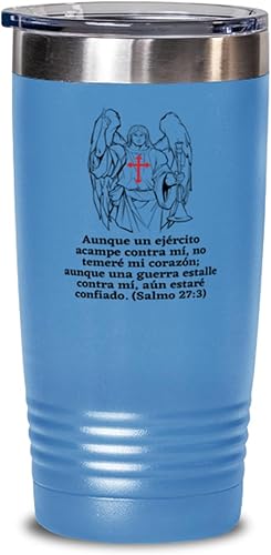 Regalos religiosos para hombres - Confia en el Senor con todo tu corazón para matrimonio, aniversario, primera comunión - Vaso de Vino color azul