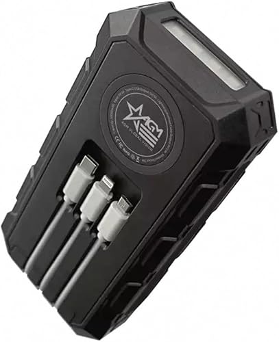 AGM - Accesorio portátil solar de carga inalámbrica con batería de 30000 mAh con cuerpo a prueba de golpes, diseño a prueba de lluvia y carga