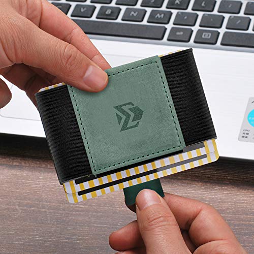 Image of Minimalist Slim Wallet Credit Card Holders - Elastic Small Front Pocket Wallet For Men Women
