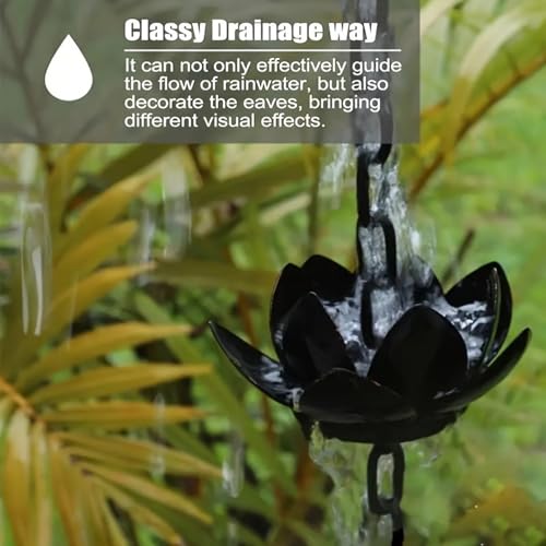 Chaîne attrape-pluie lotus dorée pour régler les éclaboussures - 7
