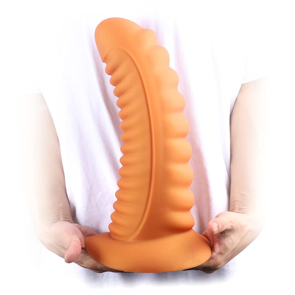 Dildo Realistico Plug Anale Con Filo Di Silicone Liquido E Forte Ventosa per Massaggio Prostatico Vaginale Stimolazione Del Punto G (XXL)