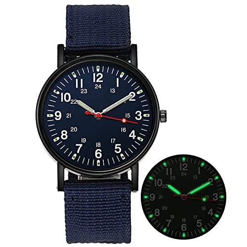 WIRMEC Herenhorloge mode herenhorloges luxe canvas kwarts polshorloge oplichtend herenhorloge leer sporthorloge, D