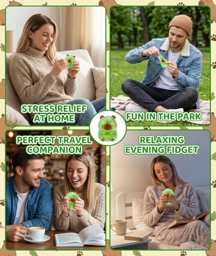 Image of 4 Pcs Capybara Squishy, Taba Squishy, Squishy Toy for Stress Relief, Cute Mystery Dumplings Squishy and Squishy Toy Slow Rising Collection (Green)