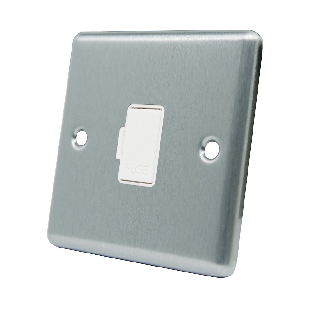 Alliance Electrical White Aet Cscufswh 13 A Satin Finish Chrome Classical Unswitched Fused Spur Connection Unit With Insert
