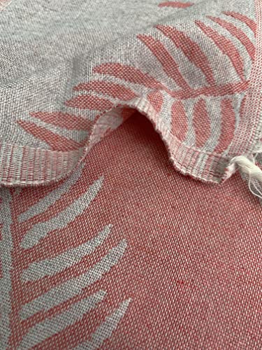 Wellstil Lotus | 2-Layer Muslin Blanket • King Size Turkish Cotton Blanket • Cozy Jacquard Woven Bedspread • Vintage Boho Throw Blankets For Sofa, Couch • Breathable Blanket 82X95 Inches (Coralle) #TOP4