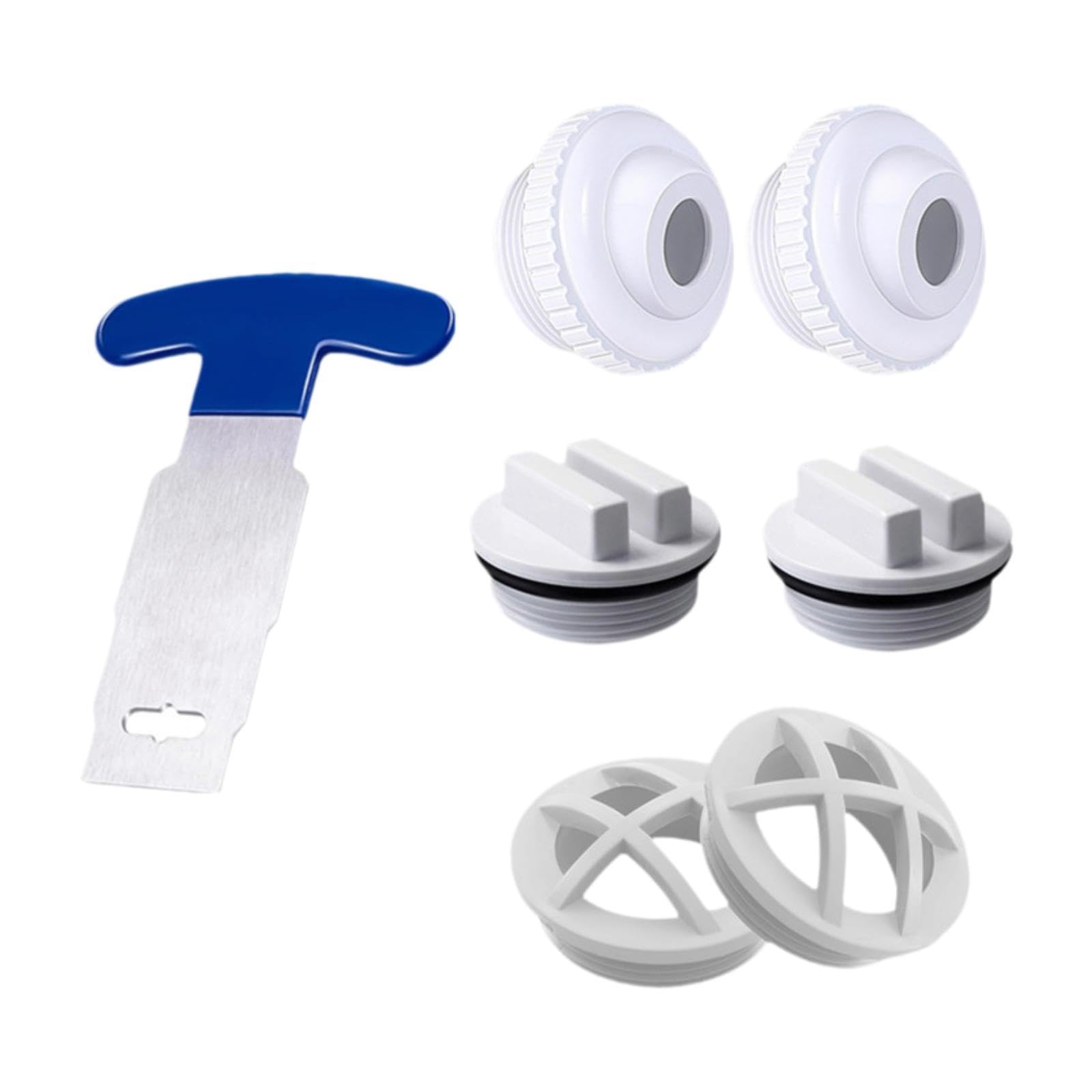 Juego de 7 Boquillas de para Piscina Reemplazables, Portátiles, de Y Prácticas. Herramienta de Desmontaje Incluida.