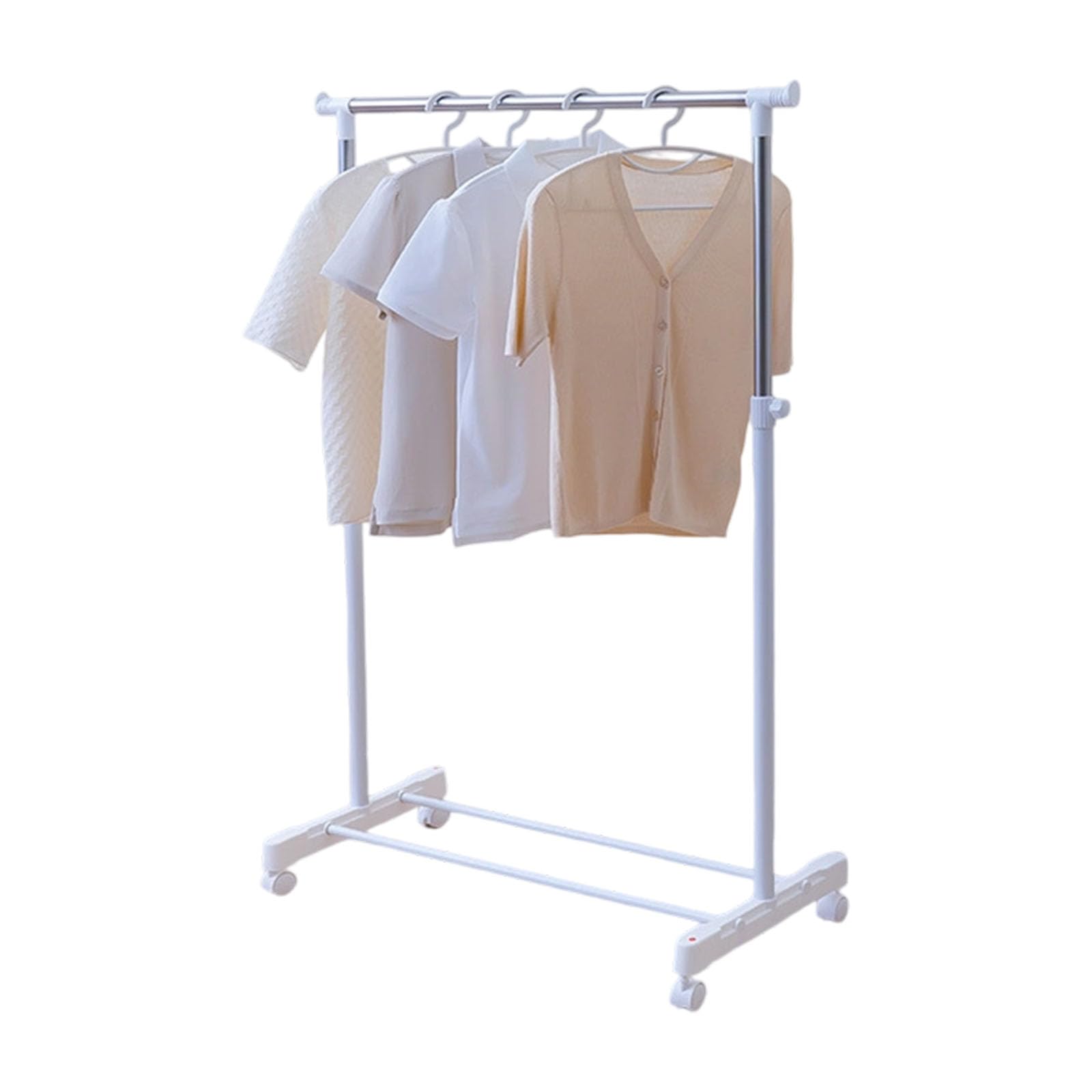TFAOYS Retractable Garment Rack with Smooth, Mobile Laundry Drying Stand， for Home Balcony Compact Space Organization Indoor Rolling Clothes Drying Rack