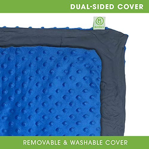 Barmy Weighted Lap Pad For Kids (24”X24”, 5Lbs, 7 Colors) Weighted Lap Blanket With Removable, Washable Cover, Sensory Lap Pad For Child, Toddler, Dogs, 100% Cotton Inner Weighted Blanket, Blue #TOP2