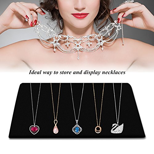 Cyrank Velvet Necklace Stand,Necklace Holder Necklace Display Stand for 12 Necklaces,7.7×7.4×1.9inch,Jewellery Display Stands for Craft Fairs,Bracelet Stand Display Velvet Jewellery Holder Organizer - Image 3