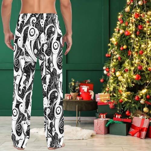 visesunny Mens Cotton Pajama Pants PJ Bottoms Grotesque Eye Black Lightweight Soft Lounge Sleepwear with Pockets4