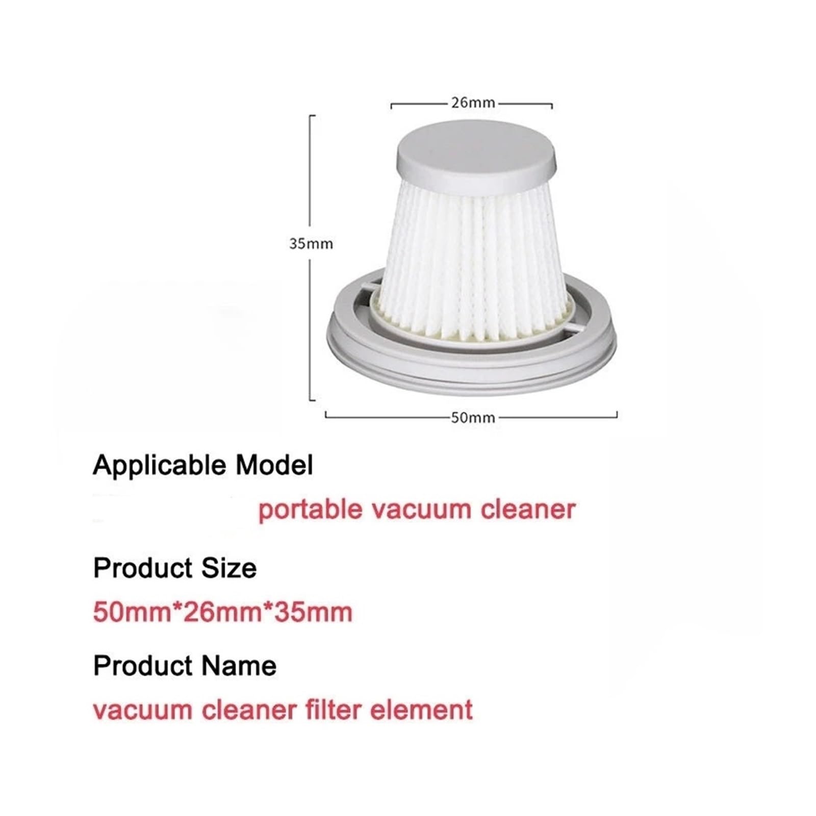 Accesorios de filtro de repuesto inalámbricos for el hogar, compatibles con Xiaomi, piezas de filtro Hepa for aspiradora práctica SSXCQ01XY H13(12pcs)