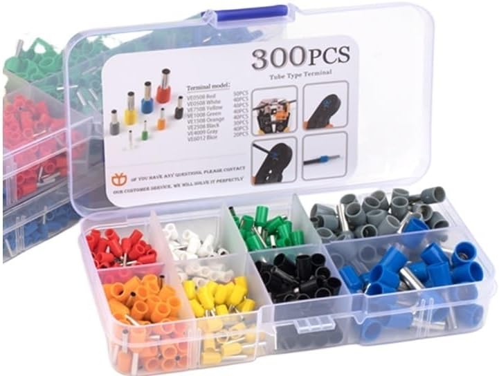 300/700Pcs Boxed VE Electrical Wire Connector Insulated Crimp Terminal Assortment Wire Terminal Connector Cable Terminal(No Tools 300PCS)