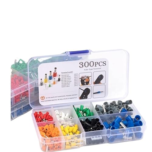 AARTERZZA 300/700Pcs Boxed VE Electrical Wire Connector Insulated Crimp Terminal Assortment Wire Terminal Connector Cable Terminal(No Tools 300PCS)