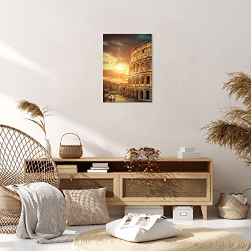 Toile Colisée Rome 50x70cm | Image moderne tableau de décoration murale italienne
