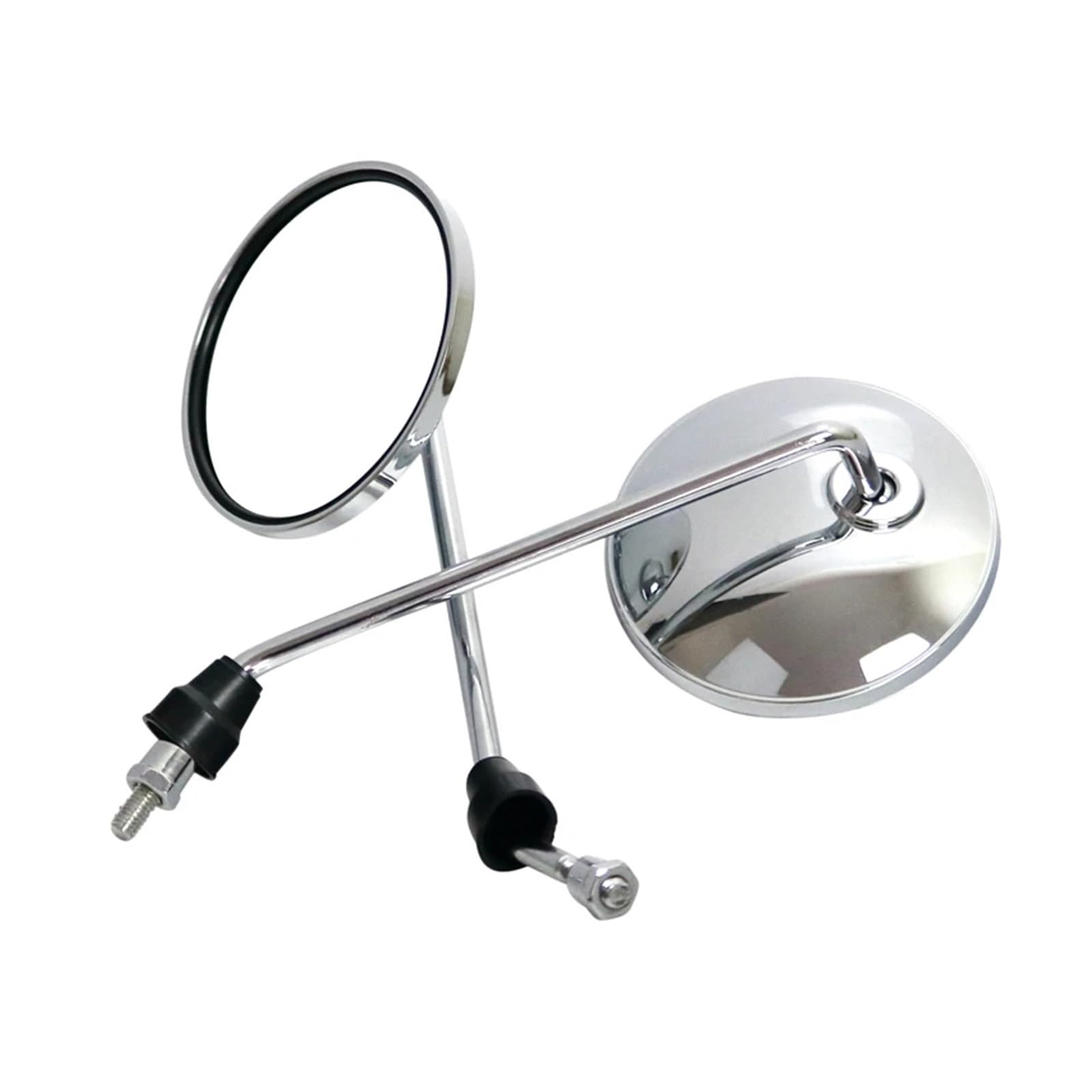 Rétro Rétroviseur 1 Paire De Rétroviseurs Ronds De 8mm pour Vélo Électrique Miroir Latéral Argenté pour Cyclomoteur Rétroviseur Latéral