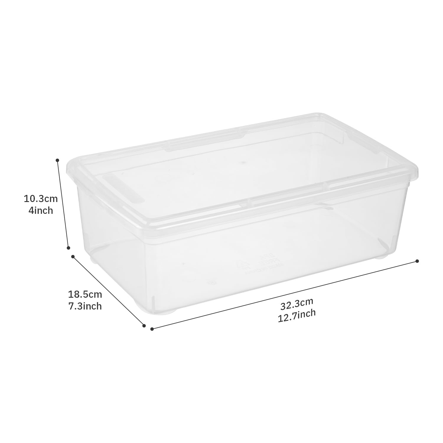 Lot de 12 bacs de rangement empilables en plastique transparent avec couvercles de 6 litres (transparent)