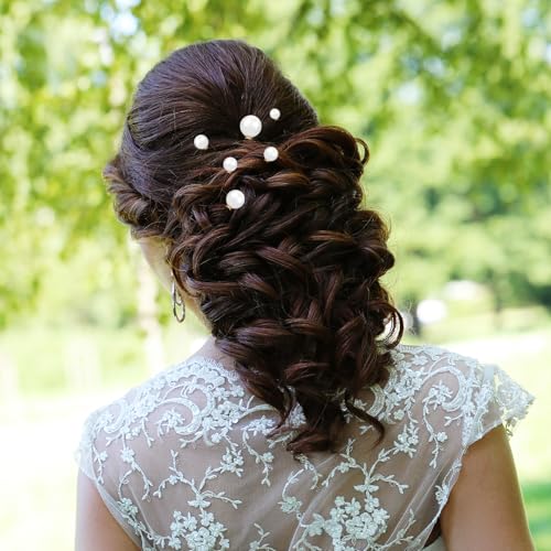 Yuanchu 36 alfinetes de cabelo de pérola de casamento, acessórios de cabelo de pérolas, alfinetes em