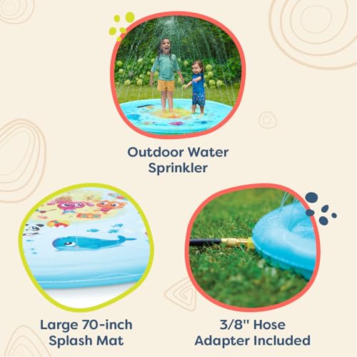 image for B. toys – Summer Splash Pad – Outdoor Water Sprinkler for Kids –