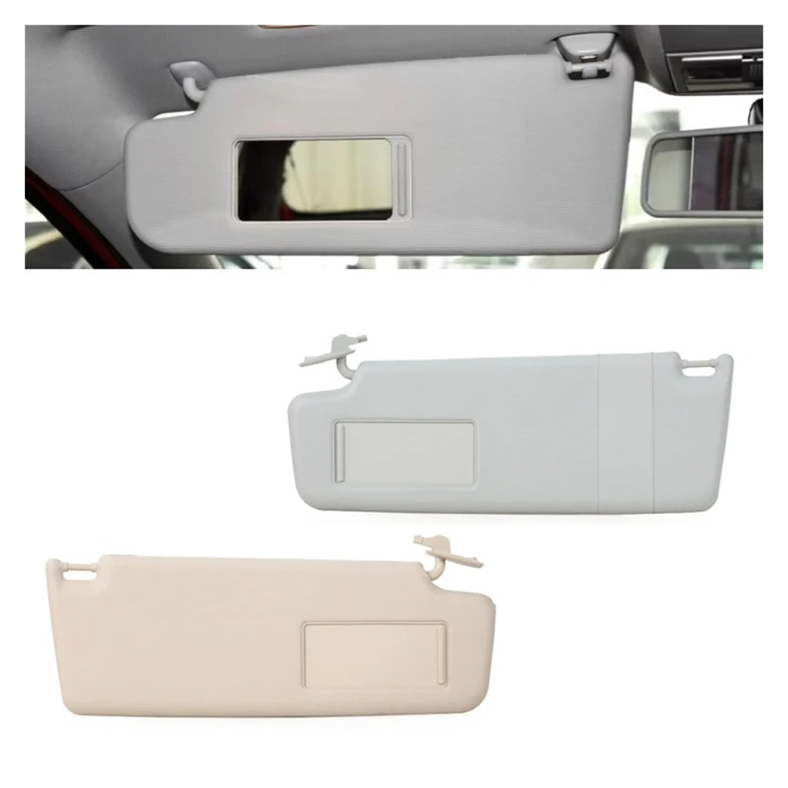 Estensione Parasole Per VW Per Tiguan 2009 2010 2011 2012 2013 2014 2015 Con Specchio Con Lampada Anteriore Interni Auto Parasole(Grey Only 1 Left)